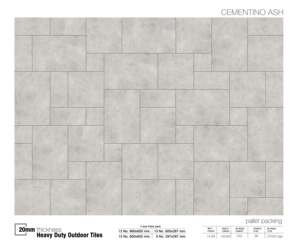 Azulejos de Porcelana para Exteriores Cementino Ash R11 de 20 mm, Color Beige, Antideslizantes, 60x60 cm, para Pisos de Alto Tráfico - Product Image 2