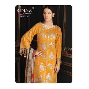 Best Selling Pakistani Style Dress Pure cambric cotton with Heavy Embroidery And Digital Print Dupatta From Wholesale Supplier