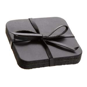 Posavasos de café de cuero cuadrado, juego personalizado de 4 posavasos con soporte para bebidas - Product Image 1