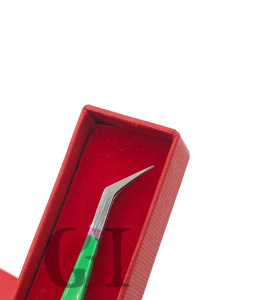 แหนบต่อขนตาสแตนเลสปลายเงินเคลือบผงขึ้นฉ่ายสไตล์ปลาโลมาออกแบบโลโก้ได้ตามต้องการ - Product Image 3