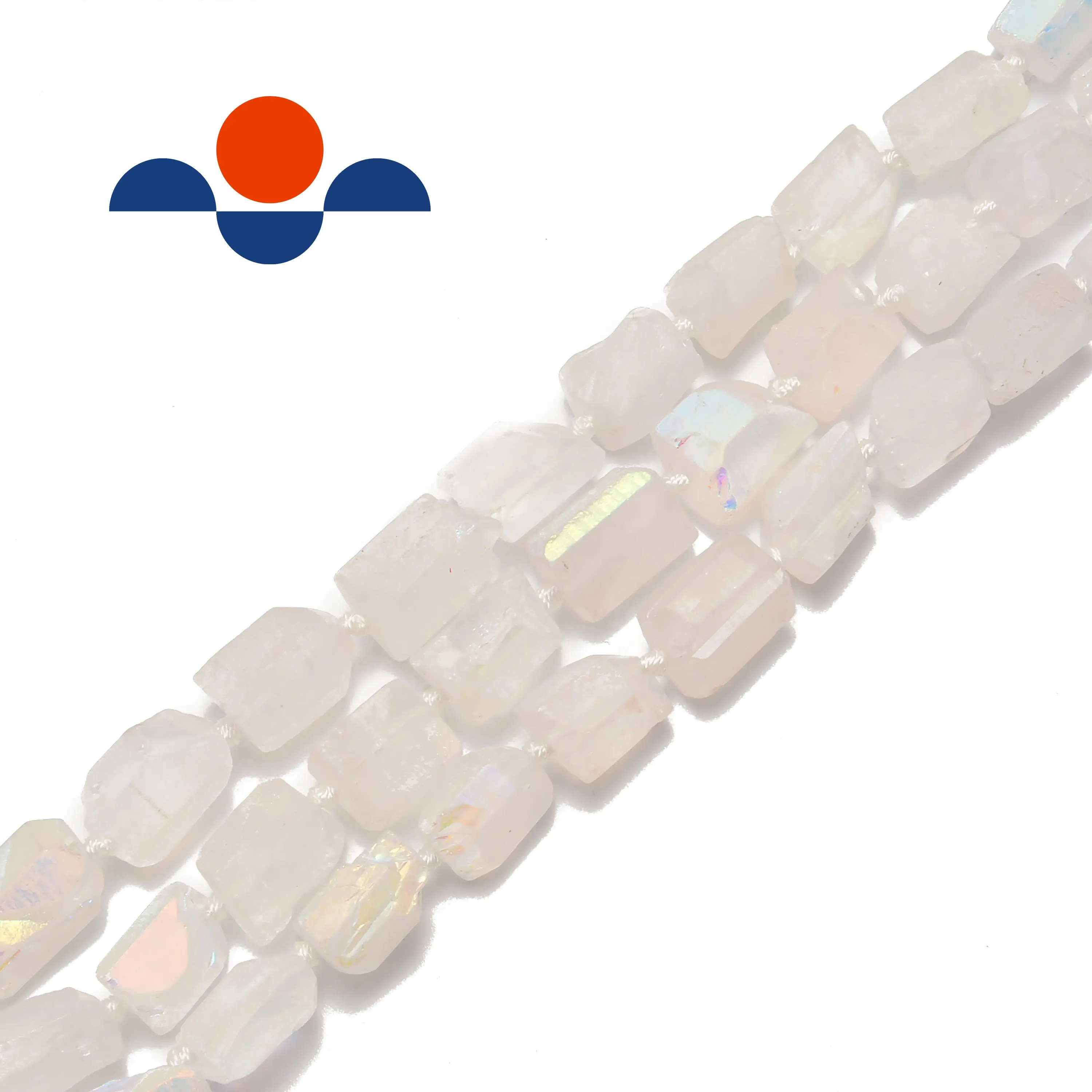 Electroplated Clear AB Quartz Rough Graduated Cylinder Tube Beads 10-15ミリメートル15.5 "Strand