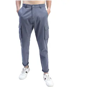 Высококачественные дешевые хлопковые дышащие брюки-карго для мужчин, оптовая продажа, модные облегающие мужские тренировочные джоггеры на молнии с карманами