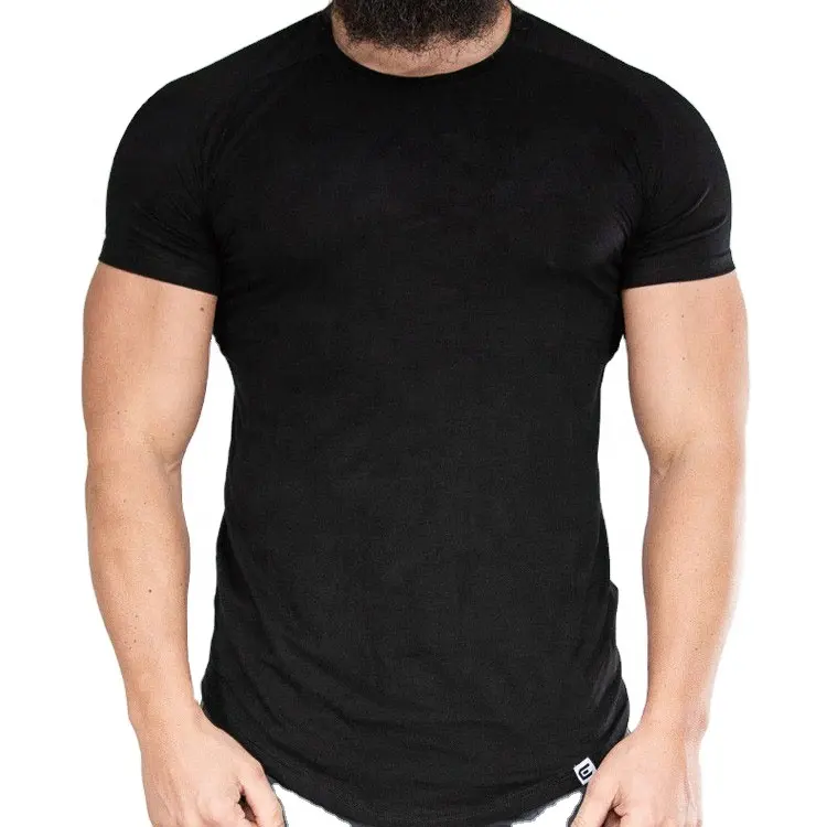 Camiseta de algodão orgânico masculina, camiseta esportiva em branco e casual para academia, de algodão, clássica, para homens