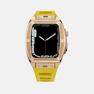Logotipo personalizado I <span class=keywords><strong>Watch</strong></span> 9Case Correa de goma ajustable Correa de cuero <span class=keywords><strong>Acero</strong></span> inoxidable 44MM 45MM Appl <span class=keywords><strong>Watch</strong></span> Case - Product Image 5