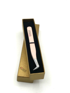 แหนบต่อขนตาสแตนเลสเคลือบผงพีชรัสเซียปรับแต่งโลโก้ได้ตามต้องการ - Product Image 2