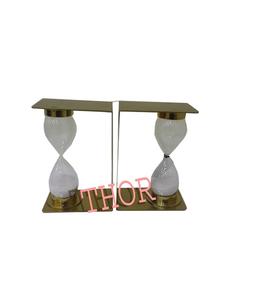 Serre-livres nautiques sablier doré en acier poli support de livre acrylique bibliothèque bureau bureau décor serre-livres à collectionner - Product Image 3