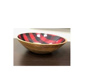 Bols de service en bois bol à salade ondulé avec bol imprimé en émail pour taille personnalisée prix bon marché et utilisation manuelle - Product Image 1