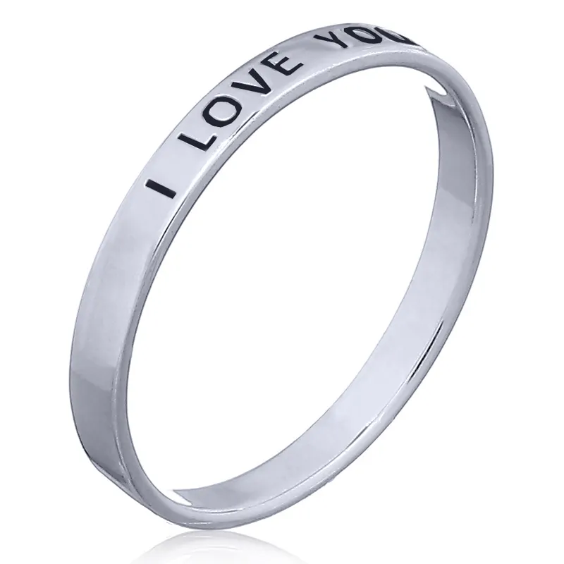 I Love You แหวนเงินสลักลาย Love Message Jewelry แหวนเงินชุบเงินขายส่งจากกรุงเทพฯ