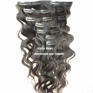 12 PCS CLIP IN HAIR FULL CUTICLES ALIGNED INDIAN WAVE HUMAN HAIR WEAVE