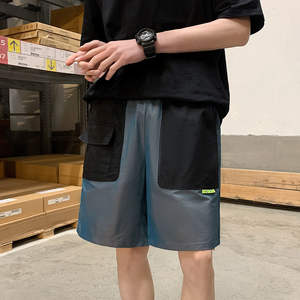 <b>Mens</b> Colorblock <b>Utility</b> <b>Shorts</b> Streetwear Multi Pocket Drawstring Waist Loose Fit Summer Casual Trendy Fashion <b>Shorts</b> - Product Image 5