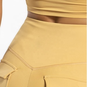 Leggings de yoga mi-taille pour femme, longueur genou, en Spandex/Polyester, écologiques, antibactériens, extensibles dans quatre directions, pour le fitness et le sport - Product Image 6