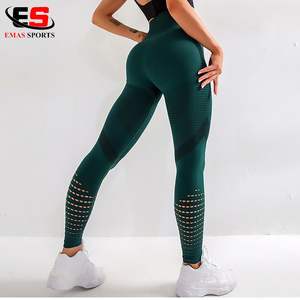 Leggings de fitness sans couture taille haute pour femmes pantalons d'entraînement décontractés respirants avec élasticité push-up en gros - Product Image 4