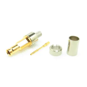 DIN 1.0/2.3 Connector Bulkhead Crimp Jack For Flex 5 Cable