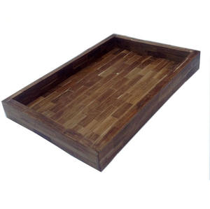 Plateau de service en MDF en bois naturel imprimé marbre en résine noire d'accents de maison Plateau de service décoratif en bois fabriqué à la main pour hôtel - Product Image 2