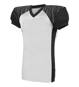 Maillot de football à manches mi-longues, blanc/noir, vierge, nom d'équipe, maillot américain, de haute qualité - Product Image 1