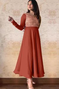 ชุดราตรียาวพิมพ์ลายดอกไม้สำหรับผู้หญิง,เสื้อคลุมทำจากผ้าคอตตอนพิมพ์ลาย Jaipuri - Product Image 3