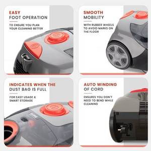 Xiaomi mijia — aspirateur à séchage rapide, avec sac anti-poussière réutilisable (rouge, noir) - Product Image 4