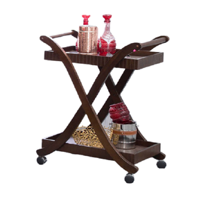 Chariot à nourriture en bois massif et en fer pour les fêtes, la décoration de mariage, le service dans les restaurants et à domicile - Product Image 2