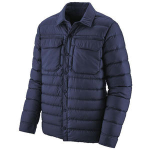 Chaqueta de burbujas con doble botonadura y cuello en V para hombre, 100% poliéster, impermeable, cortavientos, para invierno, trabajo y actividades al aire libre - Product Image 1