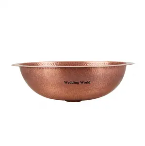 Luxury Hammered Copper Sink Round Shape Decorative Wholesale Basin Classic Stylish Bathroom Ware Fancy Copper Sink