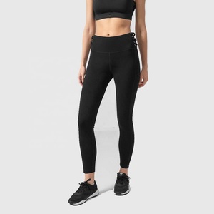 Ensemble de sport pour femme personnalisé couleur unie, en Spandex/Polyester haute performance, extensible dans les quatre sens, comprenant un soutien-gorge de sport et un legging, pour l'entraînement et les activités sportives - Product Image 2