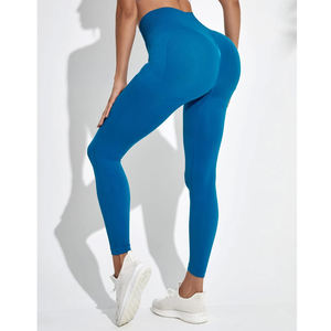 Leggings de yoga taille haute pour femmes de haute qualité à motif solide imprimé sur mesure OEM pantalon respirant en gros pour 2022 - Product Image 2