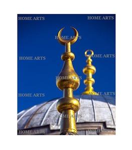 Ensemble de deux minarets de mosquée en laiton massif de tailles différentes, couleur or, minarets de mosquée en laiton pour la vente la plus importante - Product Image 3