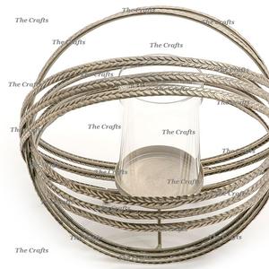 Porte-bougie en fer couleur or pour la maison, l'hôtel et les mariages, qualité supérieure, forme ronde, décoratif. - Product Image 4