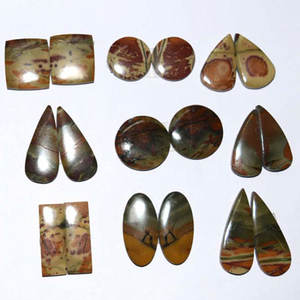 พลอยสีม่วง Cabochon ทำจากโพลีโครเมี่ยมธรรมชาติ,พลอยคู่สำหรับทำเครื่องประดับ DIY - Product Image 1