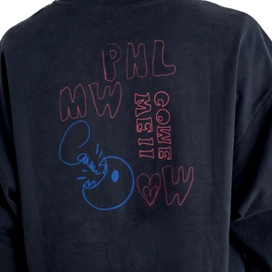 Heavyweight <b>Long</b> Sleeve <b>Tshirt</b> Sweatshirt Custom Embroidery Logo 300gsm Cotton Oversized T-Shirt for Men - Product Image 4