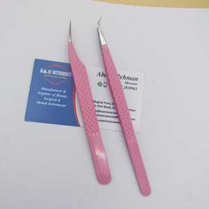 Pinzas de extensión de pestañas curvas de aislamiento de 45 grados de alta belleza Acero inoxidable con punta puntiaguda - Product Image 3