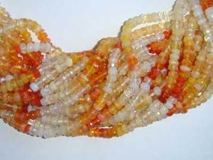 Cuentas de piedras preciosas Micro facetadas Rondell, Ópalo de fuego Natural, tamaño de 3-3,5mm, longitud de hilo de 13 pulgadas para fabricación de joyas DIY, precio al por mayor - Product Image 2