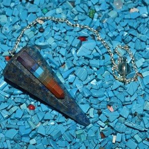 Péndulo de lapislázuli con chacra, punto de chacra, lapislázuli, en venta - Product Image 1