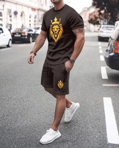 เสื้อยืดและกางเกงขาสั้นสำหรับผู้ชาย,ชุดเสื้อและกางเกงขาสั้นสำหรับใส่ไปทะเลวิ่งเล่นยิมปรับแต่งโลโก้ได้ตามต้องการปี100% - Product Image 3