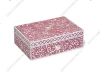 Boîte à bijoux rectangulaire en nacre incrustée, artisanat indien, boîte cadeau en bois de luxe, 25x15x10 CM, DeepSkyBlue3