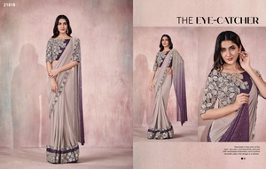 GEORGETTE-SAREE con bordado de encaje para mujer, con Secuencia, para ocasión especial, multicolor - Product Image 3