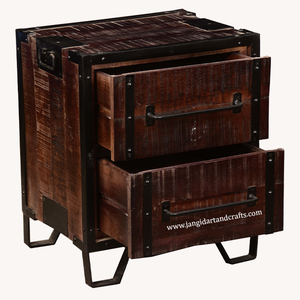 วินเทจอุตสาหกรรมไม้มะม่วงข้างเตียง/บ้านคืนยืนผู้ผลิตเฟอร์นิเจอร์อุตสาหกรรมและผู้ค้าส่งอินเดีย - Product Image 3