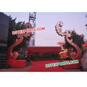Nuevo Pilar elegante Puerta de bienvenida de fibra Matrimonio Mandap Puerta de decoración de fibra duradera personalizada Australia EE. UU. Reino Unido - Product Image 1