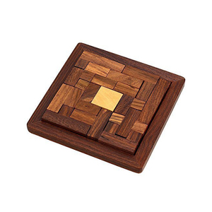 Puzzle rond en bois pour enfants et adultes, jeu d'intérieur, de taille personnalisée, artisanal - Product Image 3
