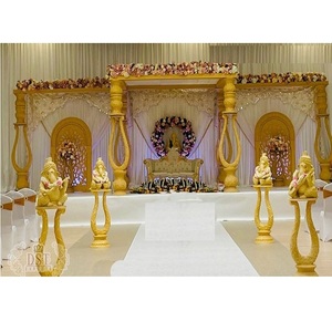 South Indian Wedding Wooden Mandap Setup Elegant Treated Wood Mandap in Sydney Indian Wedding Wooden Mandap Decoration Australia - Product Image 1