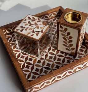 Regalo Árabe para Ramadán, Quemador de Incienso Mubkhar con Aroma a Fresa, Incrustaciones de Madreperla, en Caja de Regalo - Product Image 3