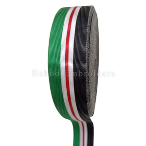 Rubans de médaille en acier inoxydable, barres de rubans, rubans (rouleau) (vert clair + blanc + rouge + noir) - Product Image 1