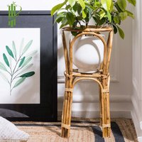 Grande Plante en Pot en Rotin Naturel avec Pieds Pots de Jardin en Bambou Étagère Pot de Fleur pour la Maison Jardin Taille Géante pour l'Utilisation au Sol de la Chambre