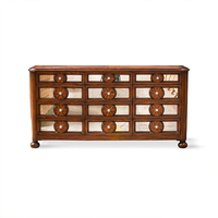 Buffet en bois massif de style mid-century Boris, élégant meuble de rangement avec 3 tiroirs pour salon, maison et hôtel