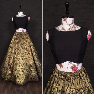 Designer indien exclusif Lahenga Choli avec chemisier vêtements de fête dames femmes portent lourd brodé designer lehenga pièce - Product Image 3