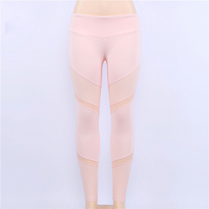 Work Out Pink <b>Leggings</b> Women Spring Ankle-Length Soft Mesh <b>Legging</b> <b>Stitching</b> Hollow Slim Push Up Lady's <b>Legging</b> - Product Image 4