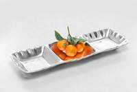 Best Selling Set von 2 Metal Silver Tray Nickle Polished High Serving Tray Table Decoration Hotel Supply Trays