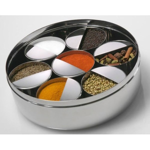 Thép Không Gỉ Hình Dạng Tròn Gia Vị Set Masala Hộp Cho Nhà Bếp Masala <span class=keywords><strong>Container</strong></span> Với Masala Muỗng Thép Không Gỉ Hộp Gia Vị - Product Image 3