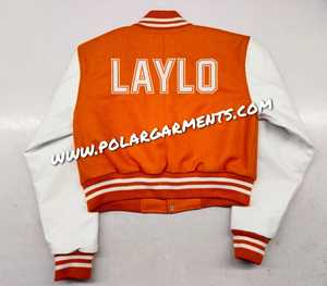 เสื้อแจ็คเก็ตครอปผ้าขนสัตว์ผสมเชนิลล์สำหรับผู้หญิงแบบ OEM สั่งทำพิเศษ สไตล์เบลเซอร์สั้นทันสมัยสำหรับฤดูใบไม้ร่วงและฤดูหนาว ขายส่ง - Product Image 6