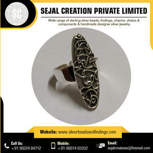 Bagues tribales en argent sterling 925 pour femmes avec incrustation de coquillages et sertissage à barrette pour mariage et anniversaire - Product Image 5